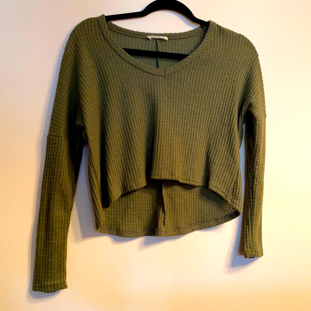 S green semi cropped shirt